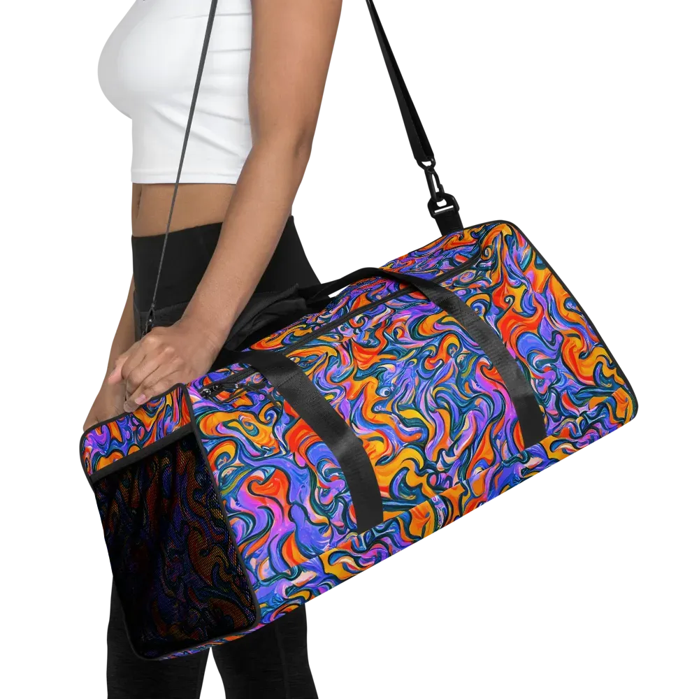 Kaleidoscopic Flux on Duffle Bag — Front