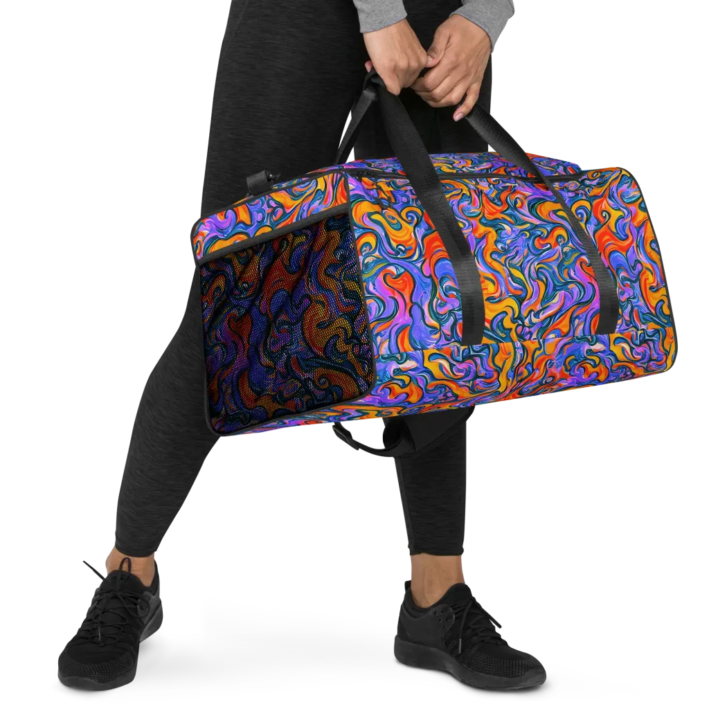 Kaleidoscopic Flux on Duffle Bag — Right Front