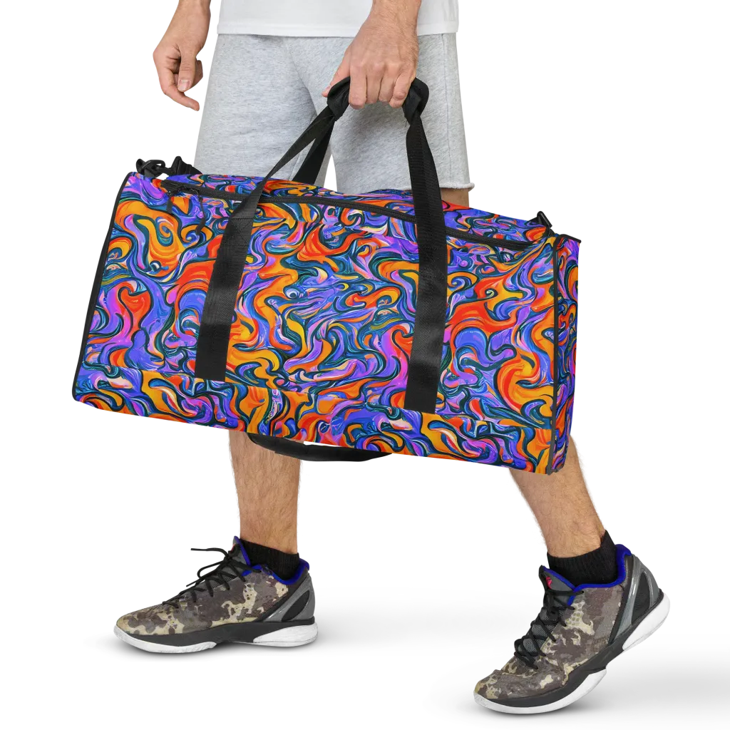 Kaleidoscopic Flux on Duffle Bag — Front