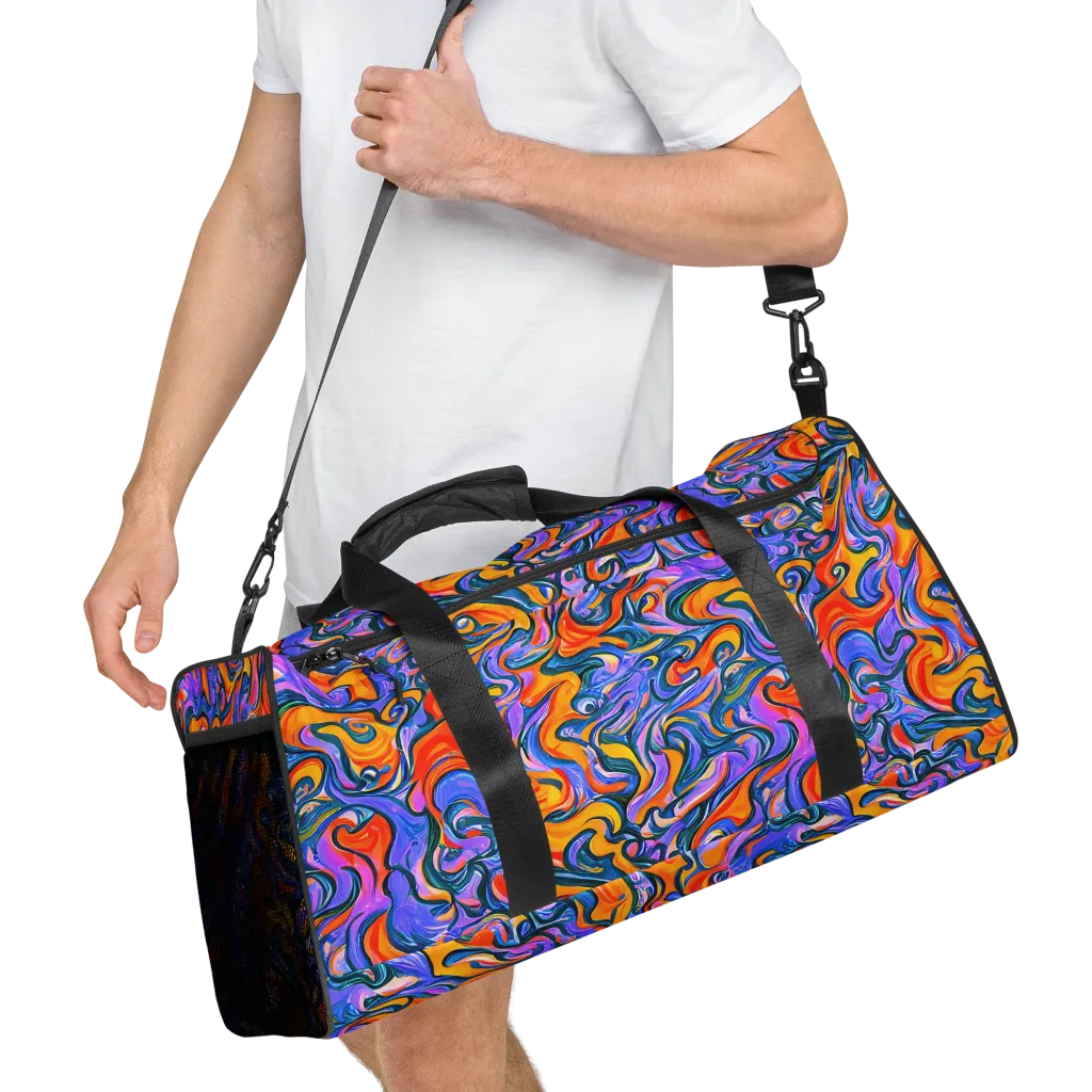 Kaleidoscopic Flux on Duffle Bag — Right Front