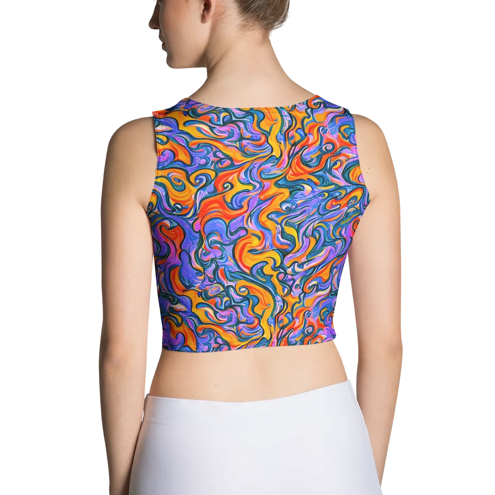 Kaleidoscopic Flux on Crop Top — Back