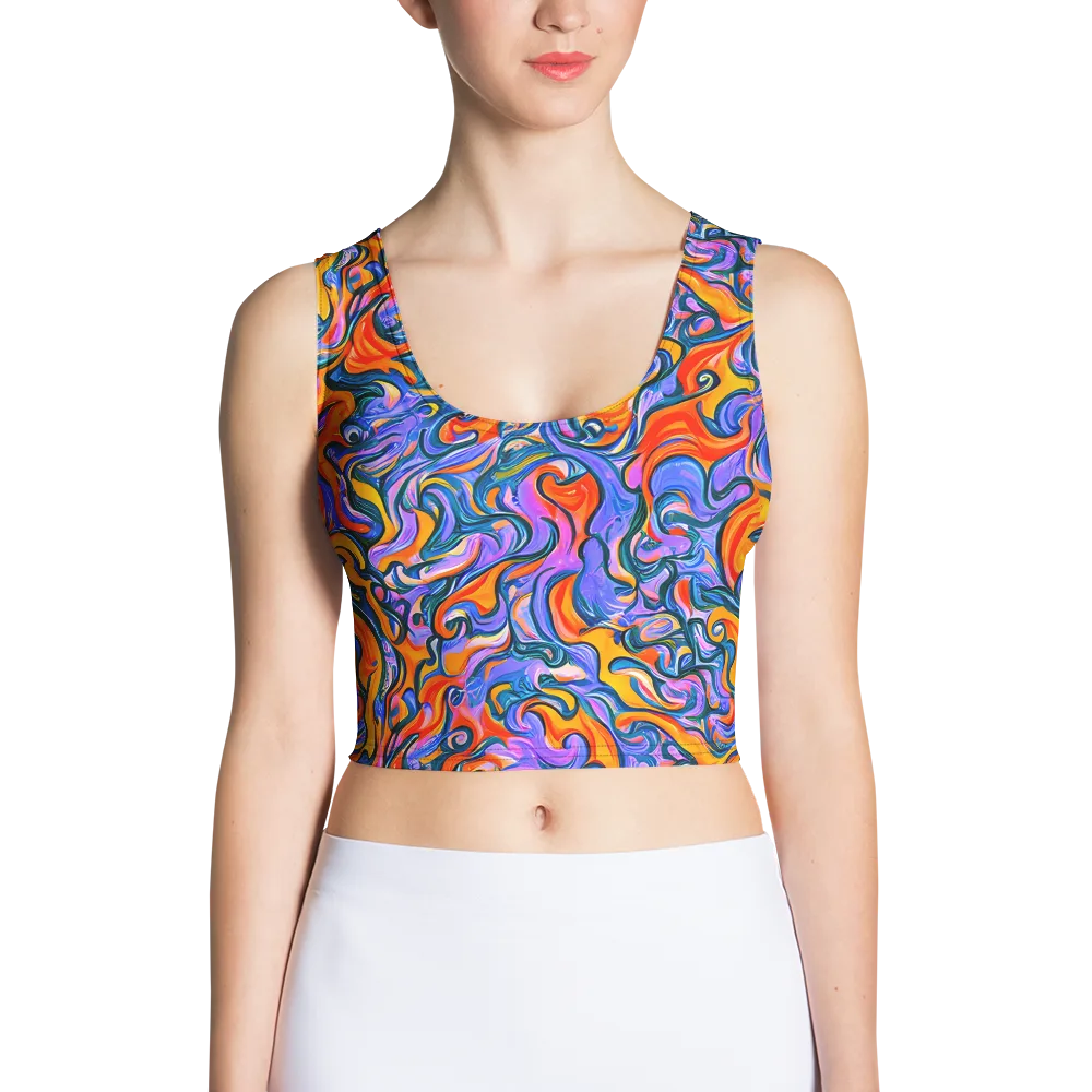 Kaleidoscopic Flux on Crop Top — Front