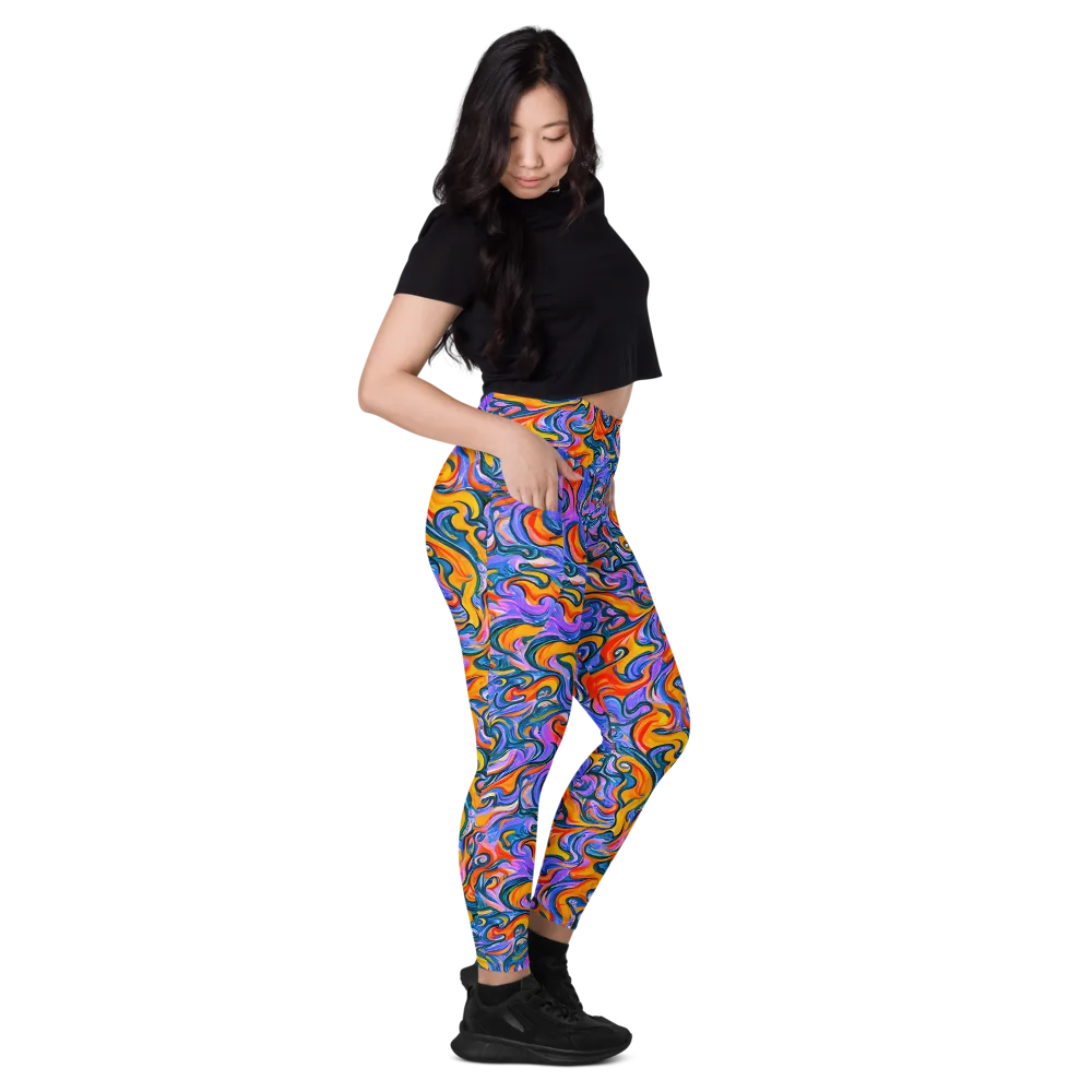 Kaleidoscopic Flux on Leggings with Pockets — Right