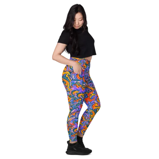 Kaleidoscopic Flux on a Leggings with Pockets