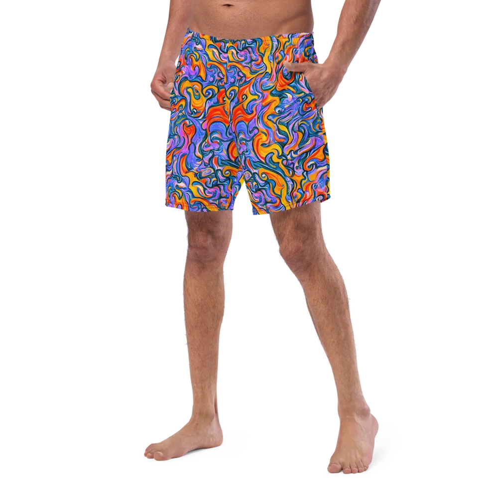 Kaleidoscopic Flux on Swim Trunks — Left Front