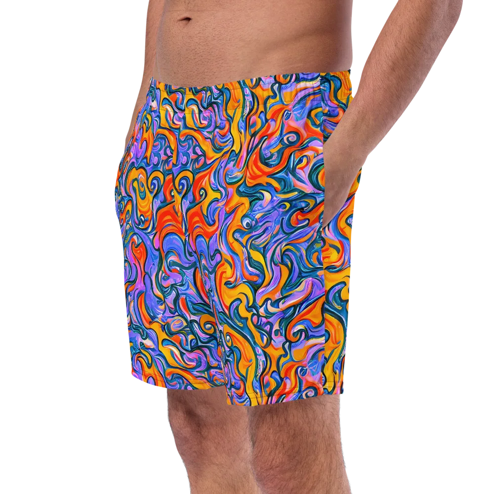 Kaleidoscopic Flux on Swim Trunks — Left Front