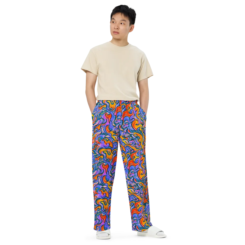 Kaleidoscopic Flux on Wide-Leg Pants — Front