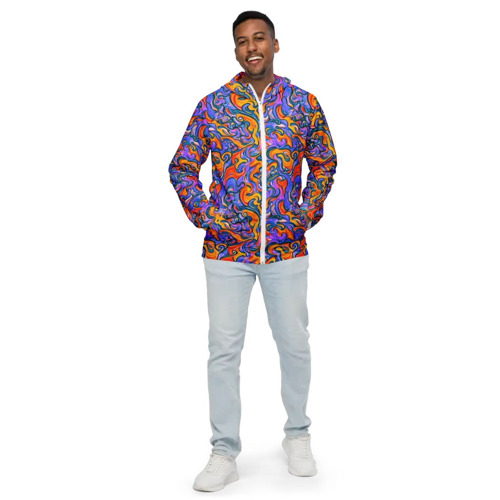 Kaleidoscopic Flux on Men's Windbreaker — Front