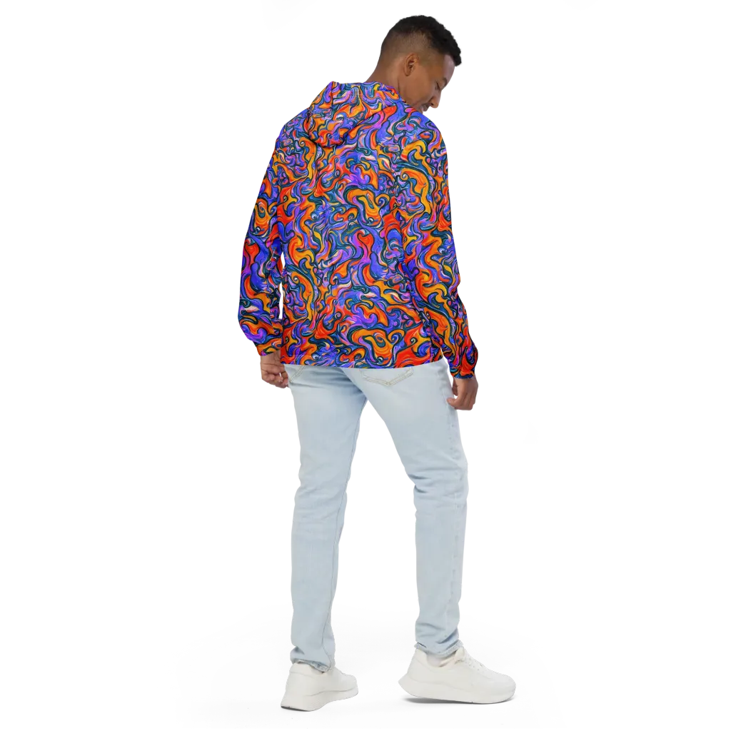Kaleidoscopic Flux on Men's Windbreaker — Back