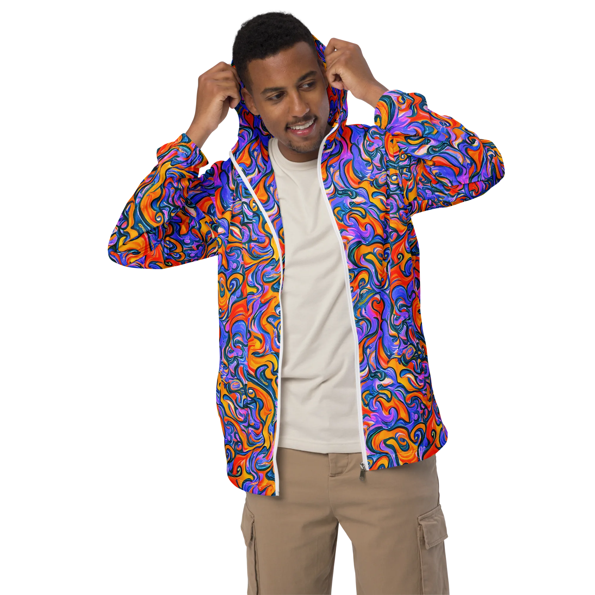 Kaleidoscopic Flux on Men's Windbreaker — Front