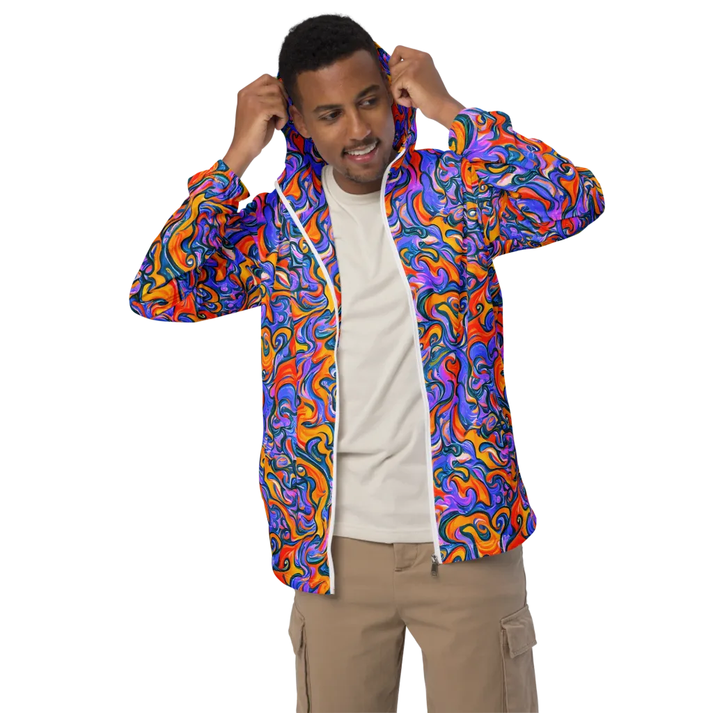 Kaleidoscopic Flux on Men's Windbreaker — Front