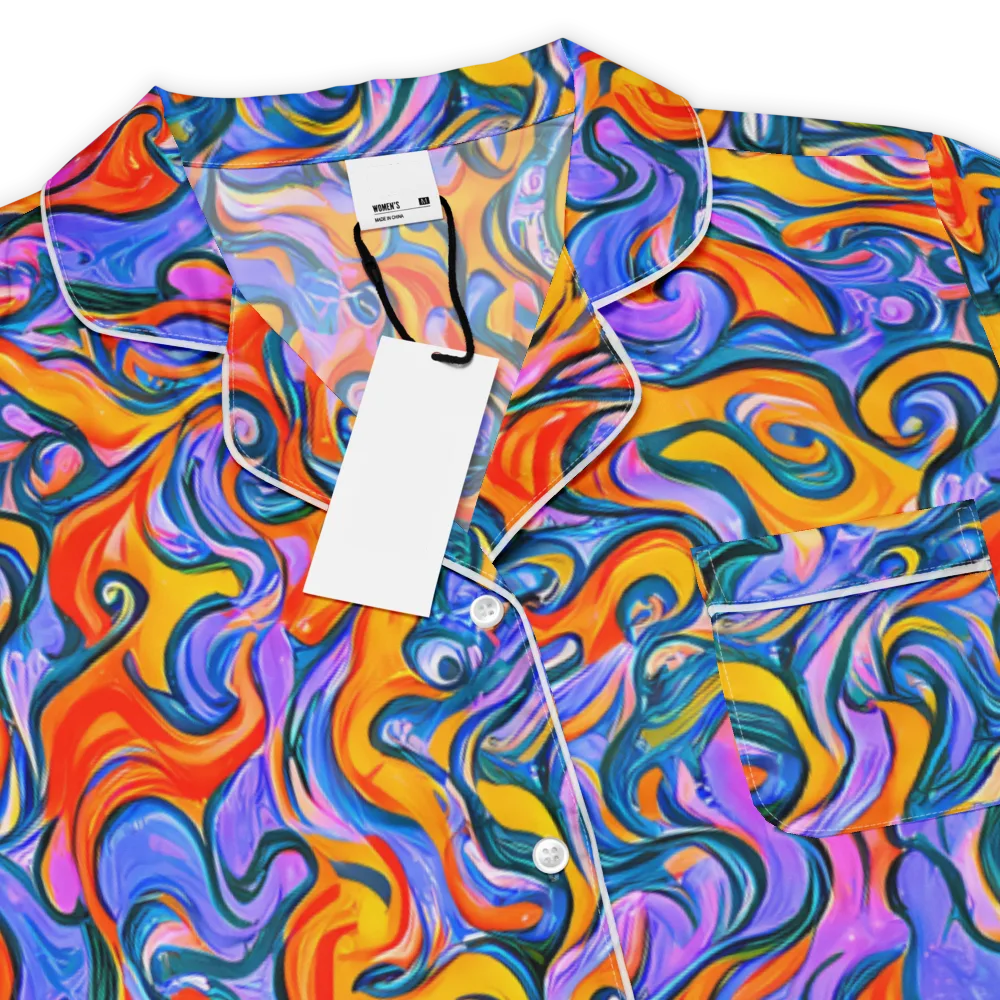 Kaleidoscopic Flux on Women's Short Sleeve Pajama Top — Product details