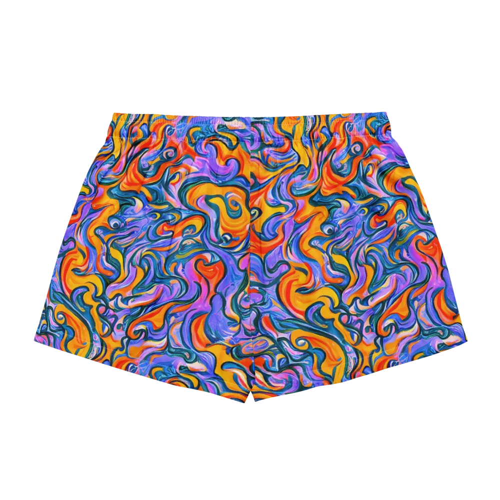 Kaleidoscopic Flux on Women's Pajama Shorts — Back