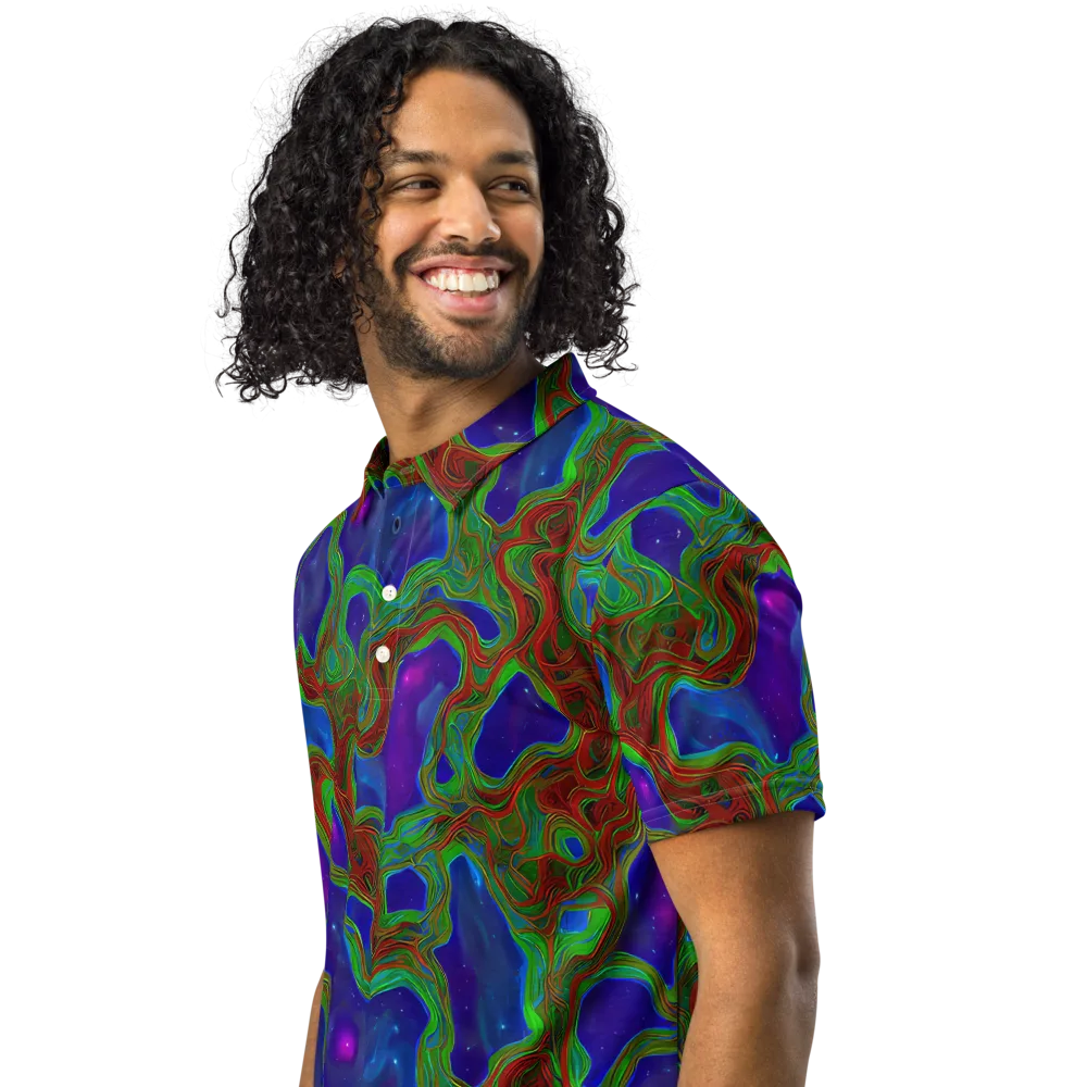 Astro Rapture on Men's Slim Fit Polo Shirt — Left Front