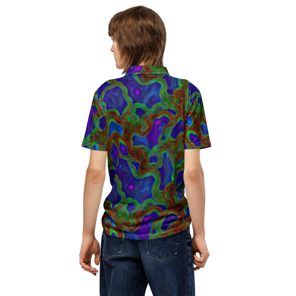 Astro Rapture on Men's Slim Fit Polo Shirt — Back