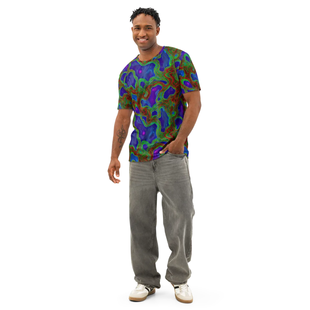 Astro Rapture on Men's Cotton Crew Neck T-Shirt — Front
