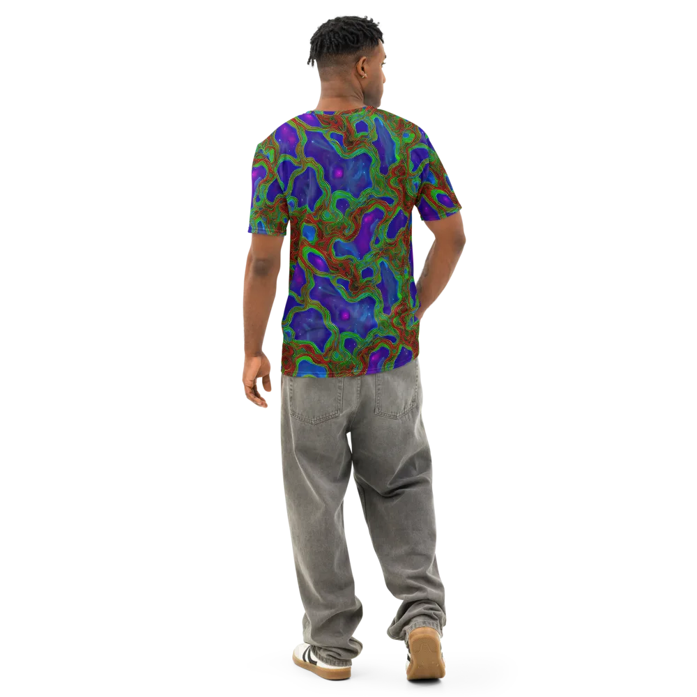 Astro Rapture on Men's Cotton Crew Neck T-Shirt — Back