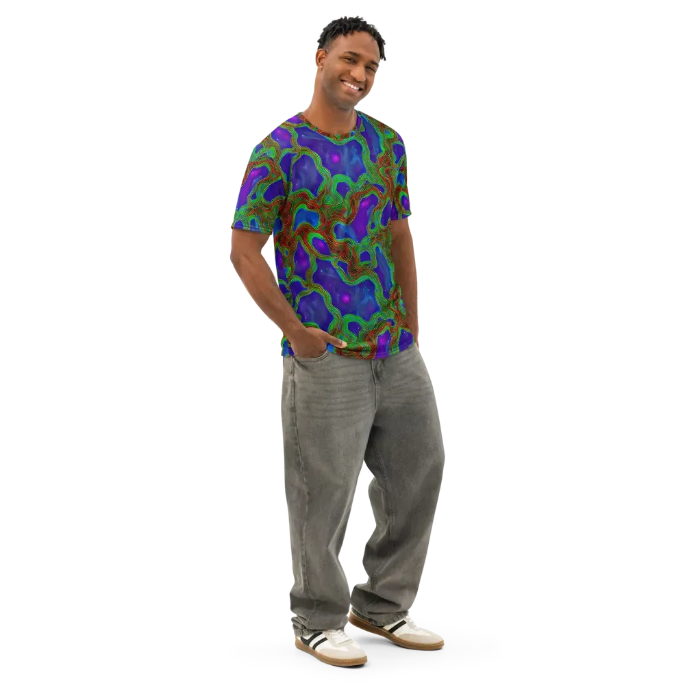 Astro Rapture on Men's Cotton Crew Neck T-Shirt — Right Front