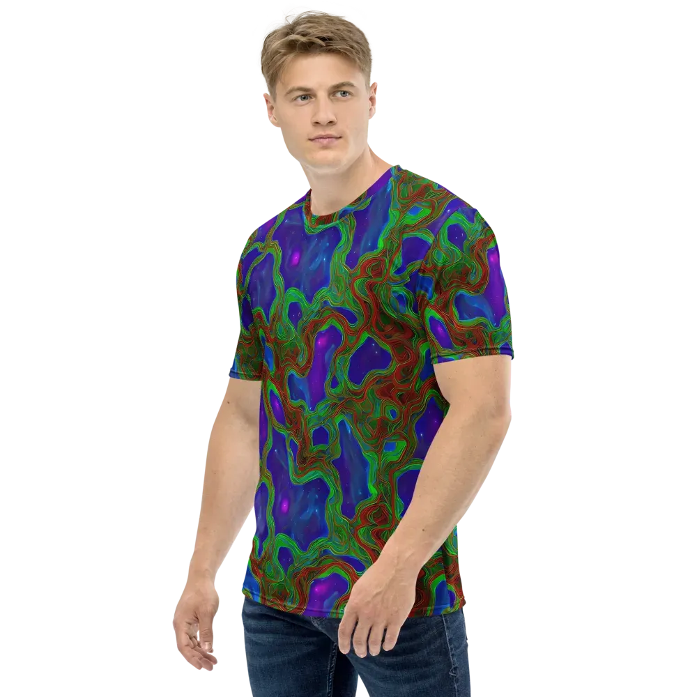Astro Rapture on Men's Crew Neck T-Shirt — Left