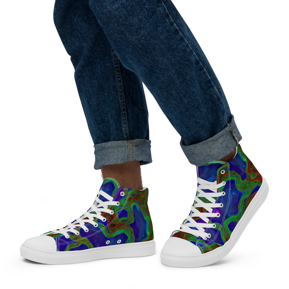 Astro Rapture on Men's High Top Canvas Shoes — Left