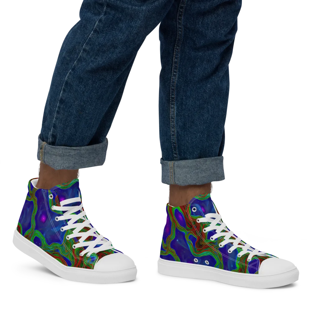 Astro Rapture on Men's High Top Canvas Shoes — Right