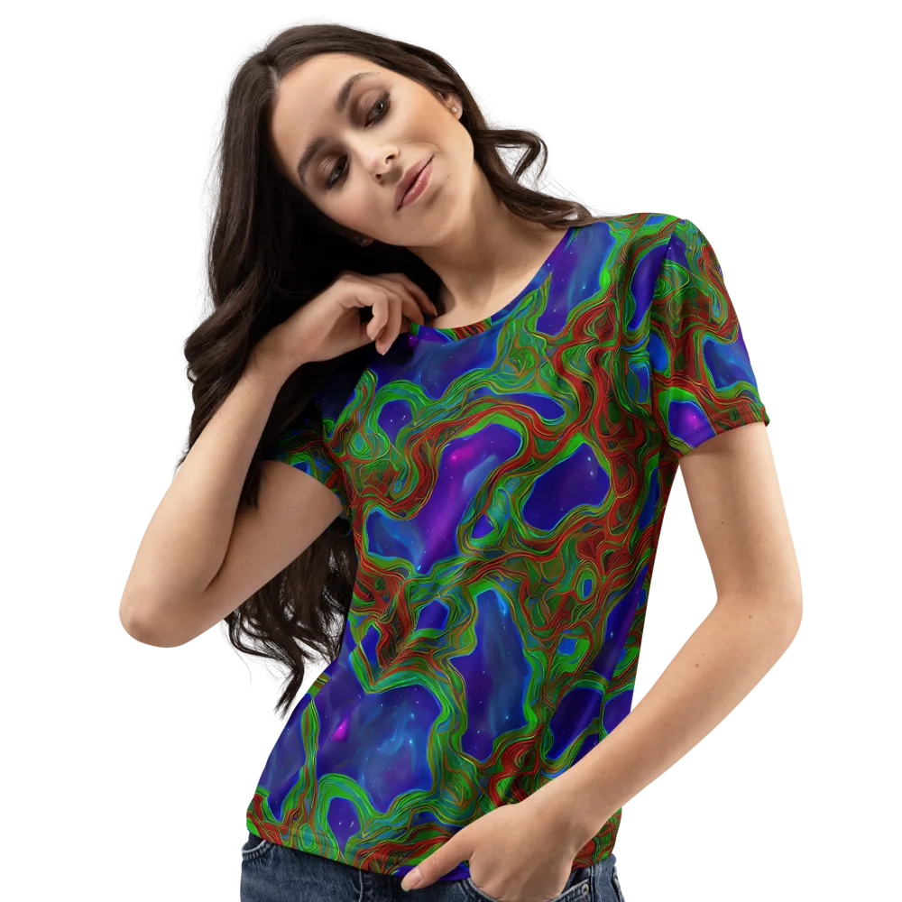 Astro Rapture on Women's Crew Neck T-Shirt — Left Front