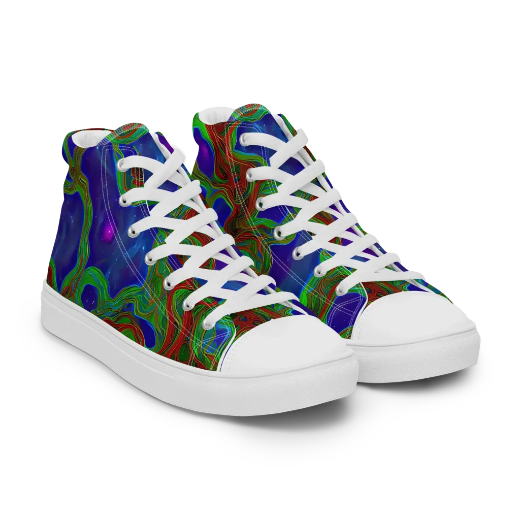 Astro Rapture on Women's High Top Canvas Shoes — Right Front