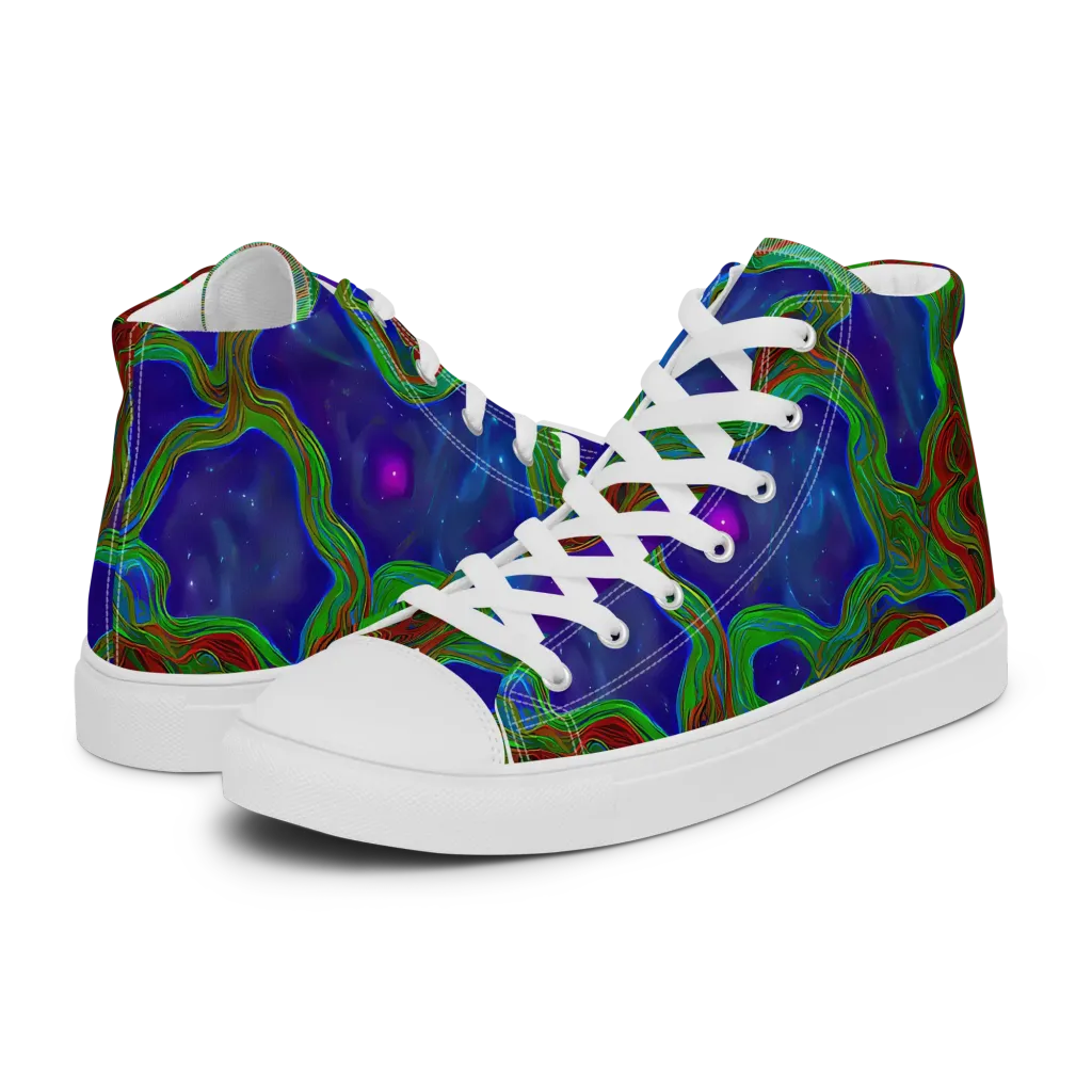 Astro Rapture on Women's High Top Canvas Shoes — Left