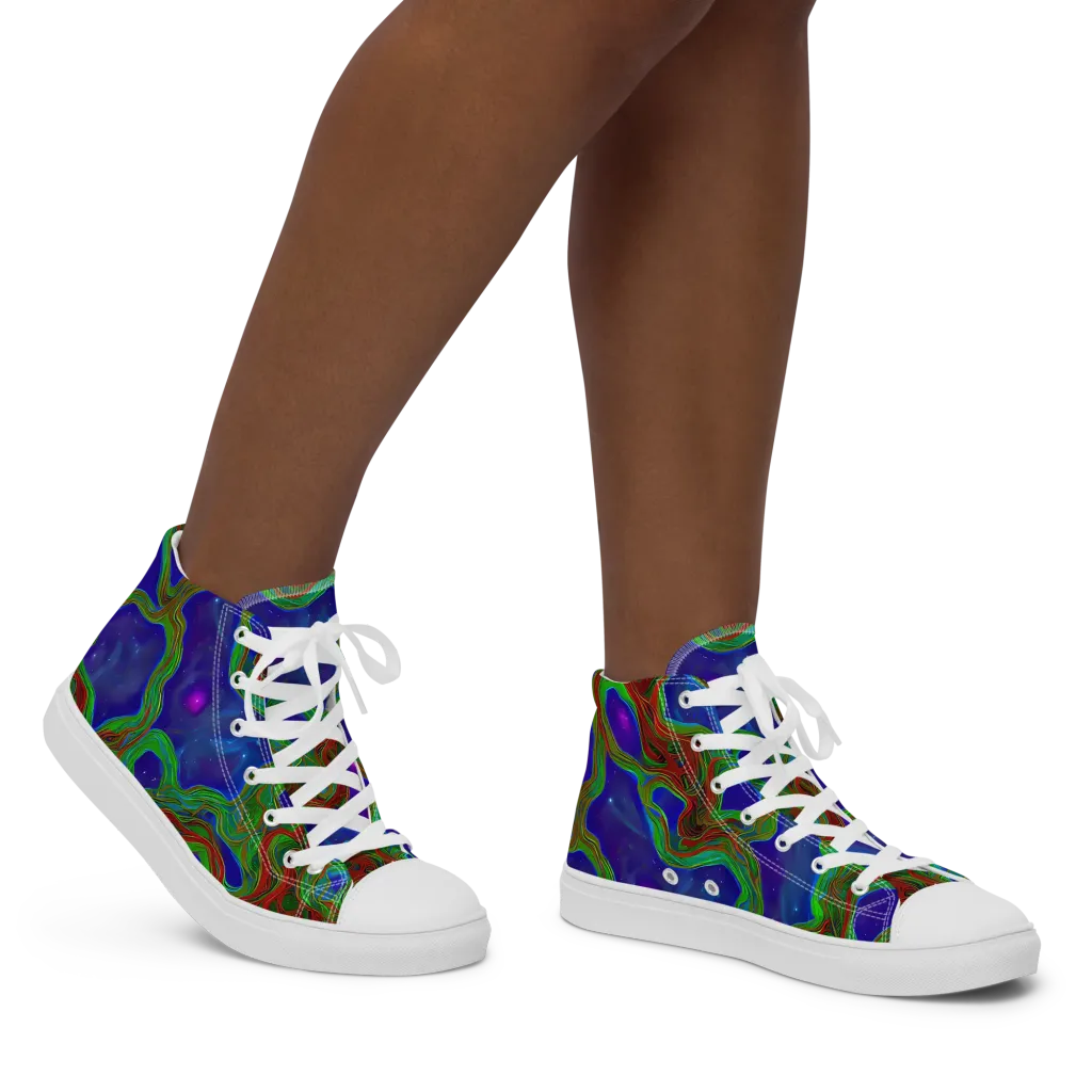 Astro Rapture on Women's High Top Canvas Shoes — Right