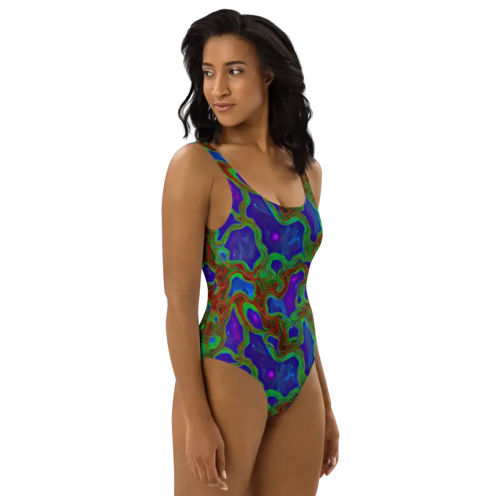 Astro Rapture on One-Piece Swimsuit — Right