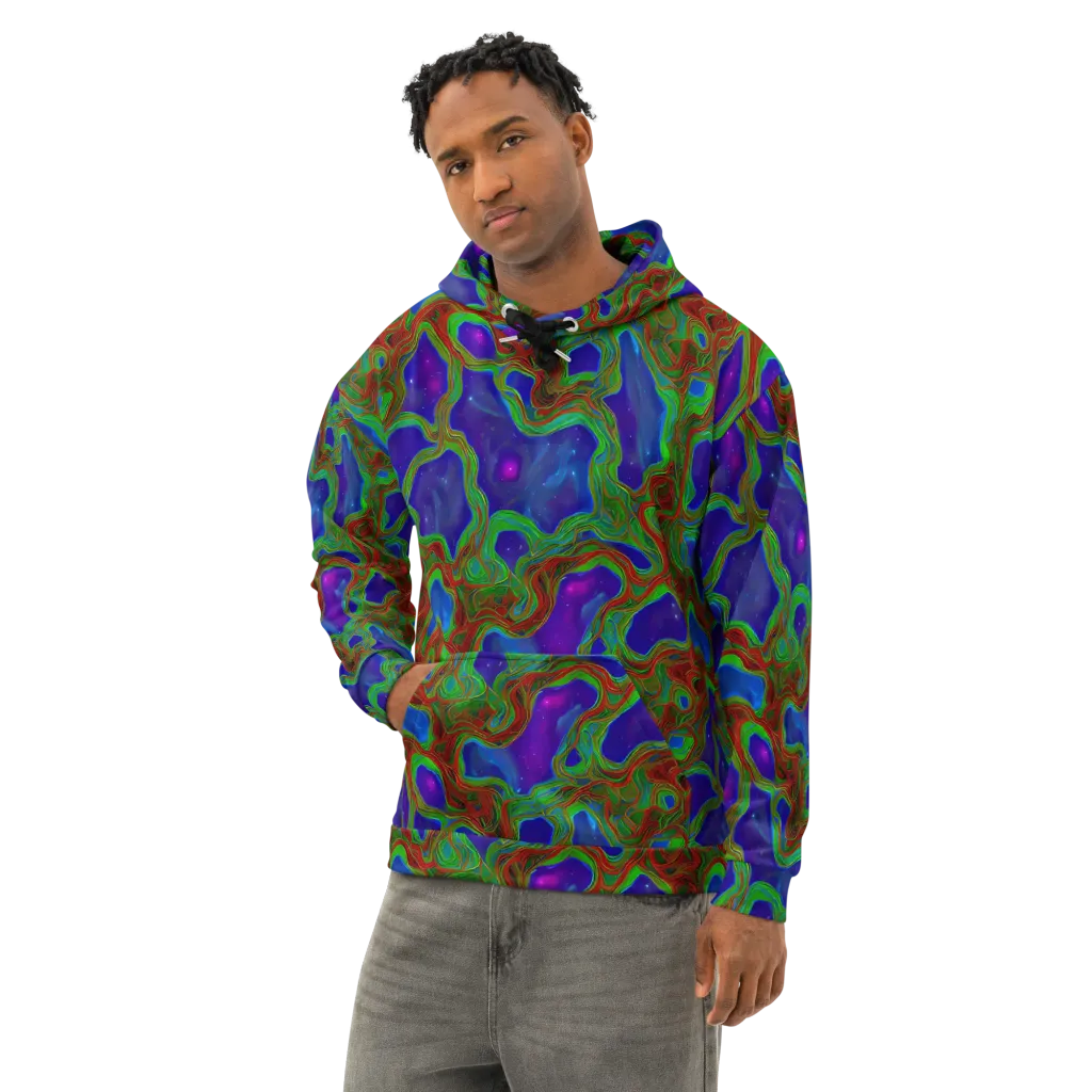 Astro Rapture on Cotton Hoodie — Left Front