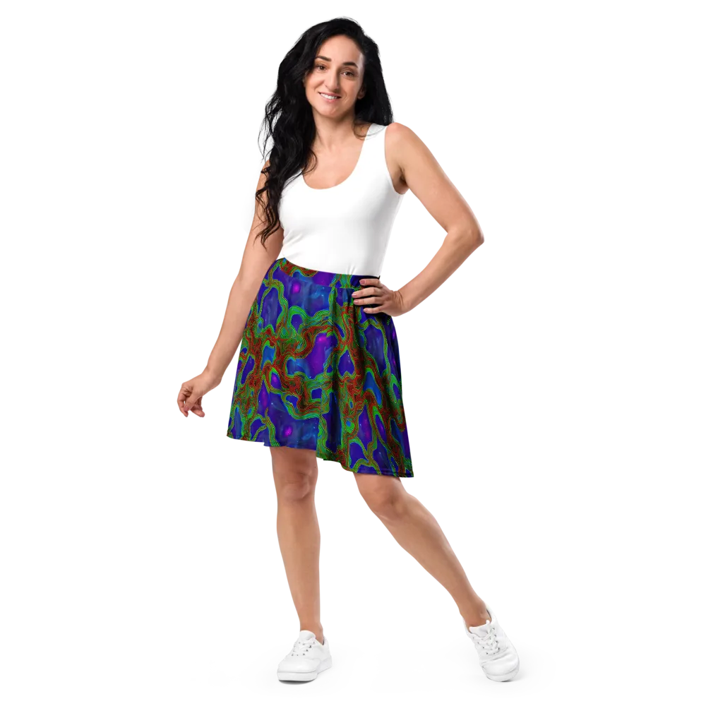 Astro Rapture on Skater Skirt — Front