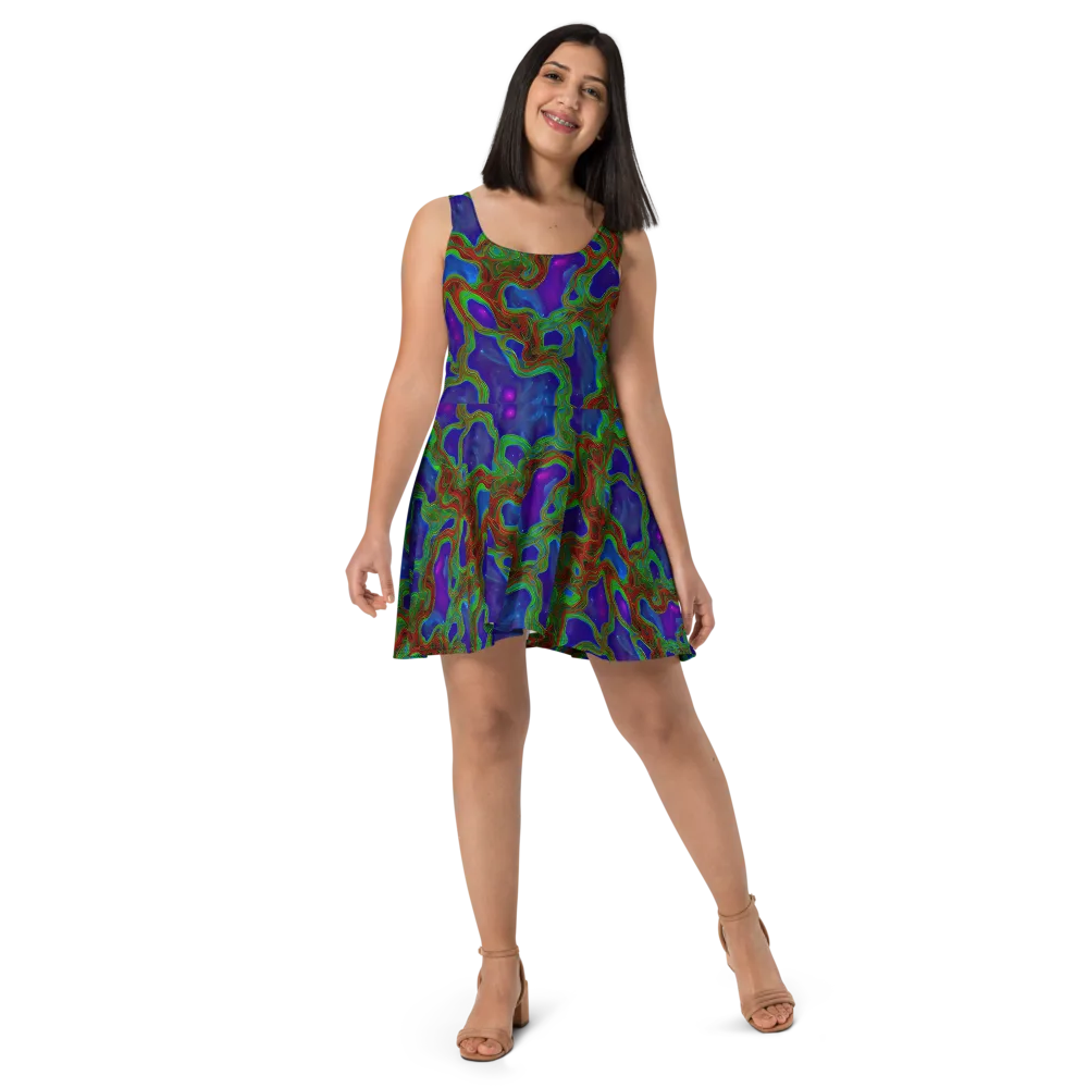 Astro Rapture on Skater Dress — Front