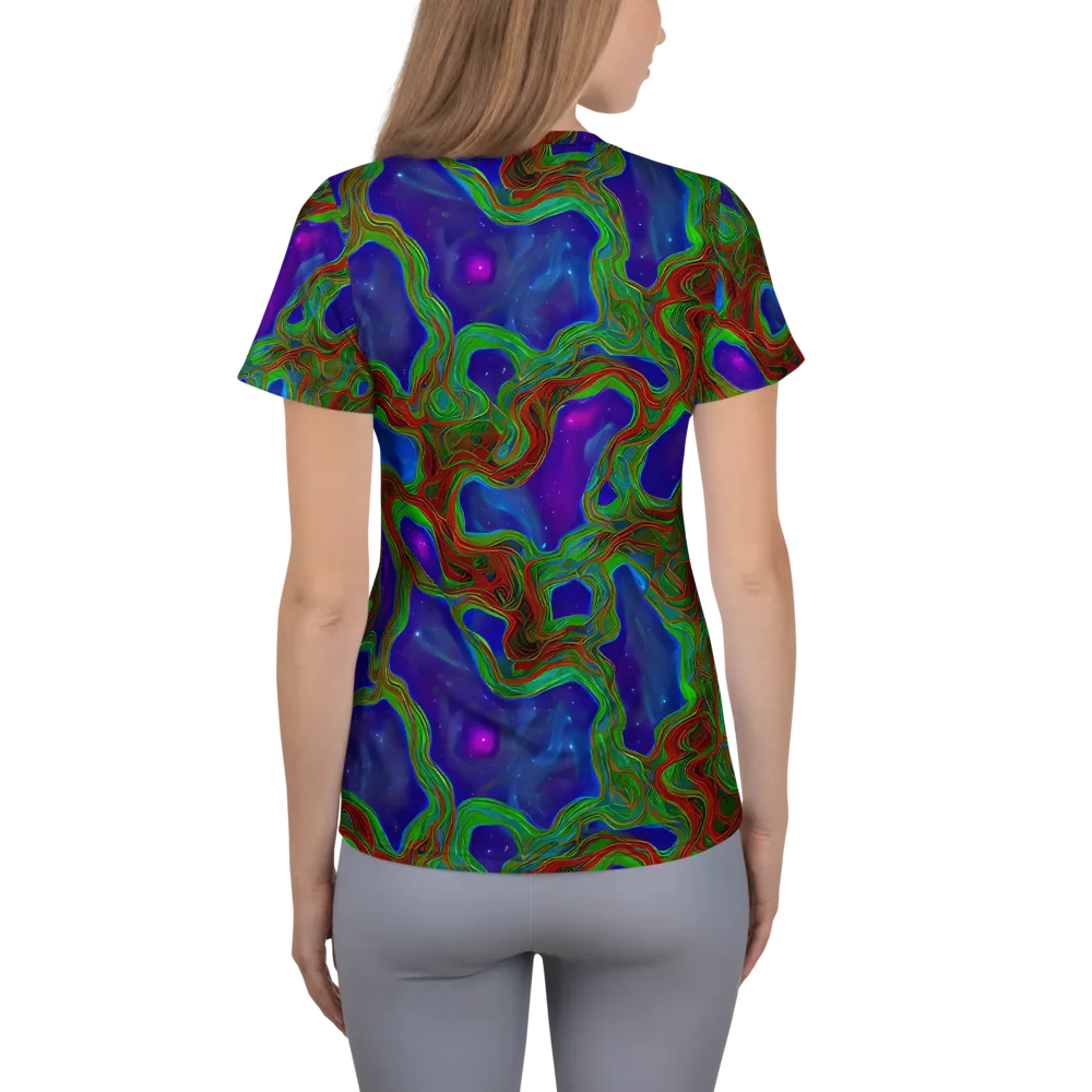 Astro Rapture on Women's Athletic T-Shirt — Back