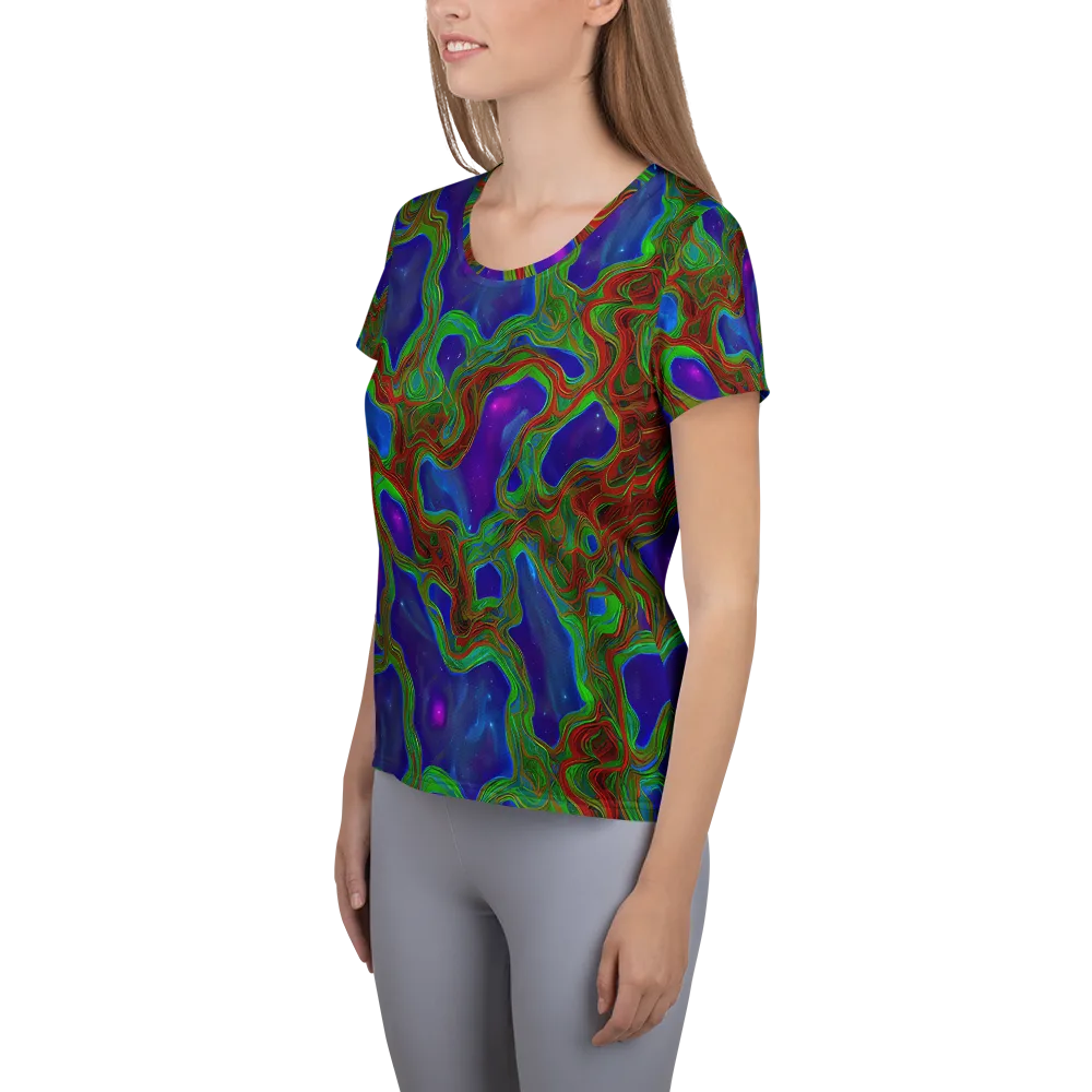 Astro Rapture on Women's Athletic T-Shirt — Left