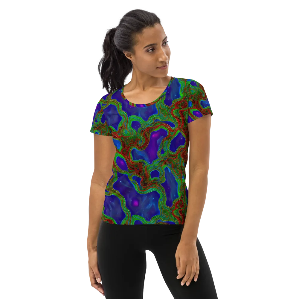 Astro Rapture on Women's Athletic T-Shirt — Front