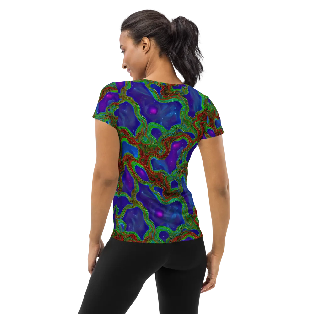 Astro Rapture on Women's Athletic T-Shirt — Back