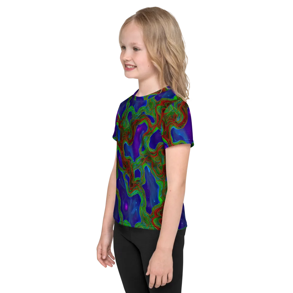 Astro Rapture on Kids Crew Neck T-Shirt — Left