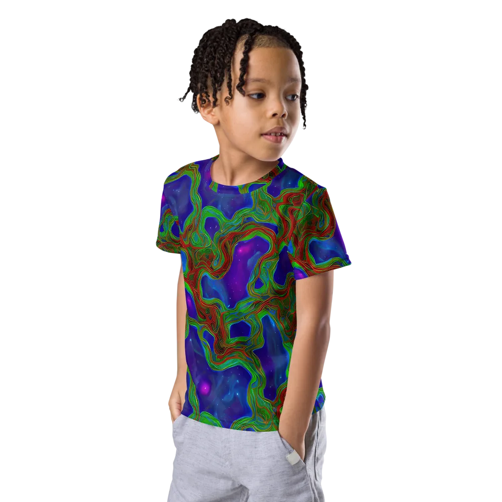 Astro Rapture on Kids Crew Neck T-Shirt — Left Front