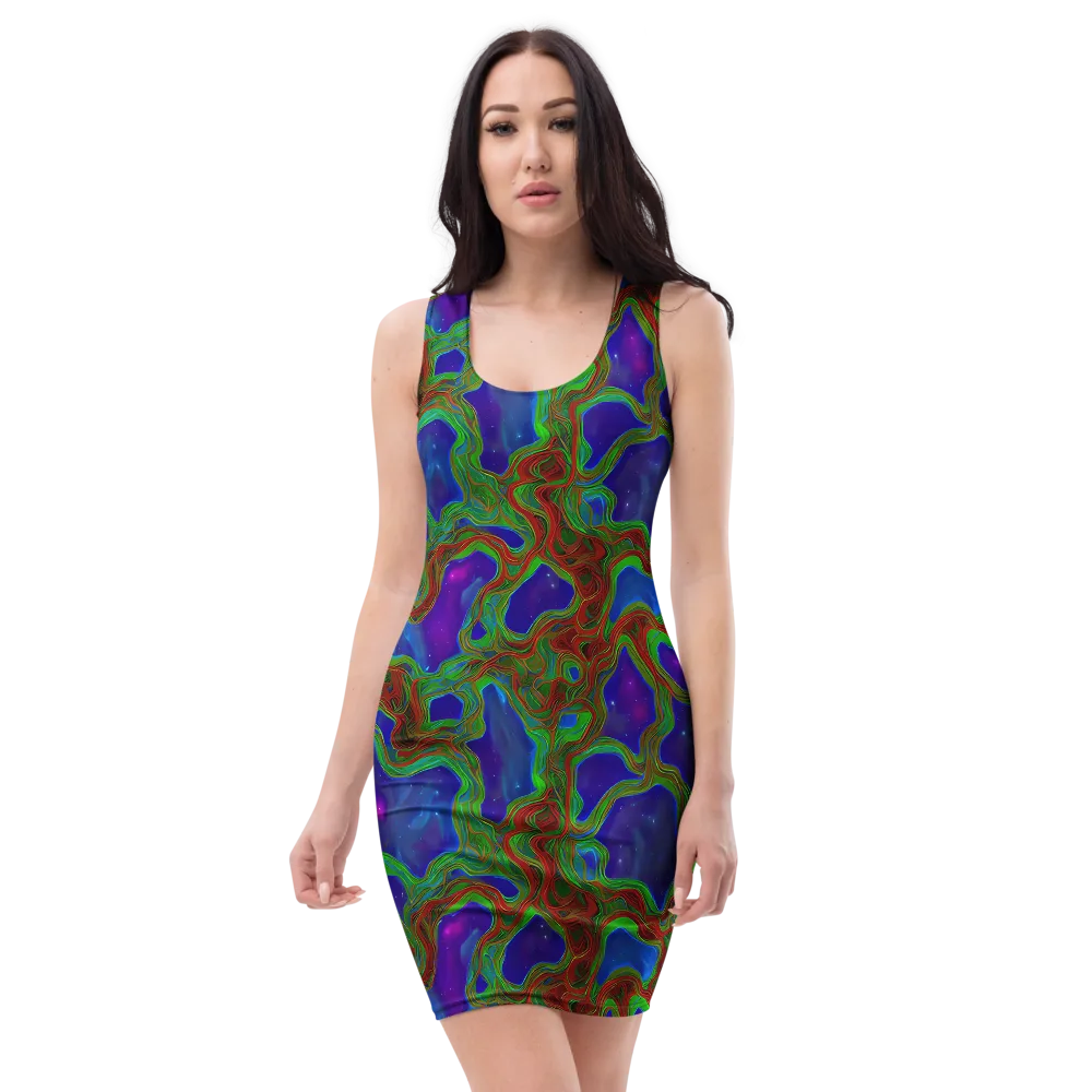 Astro Rapture on Bodycon Dress — Front