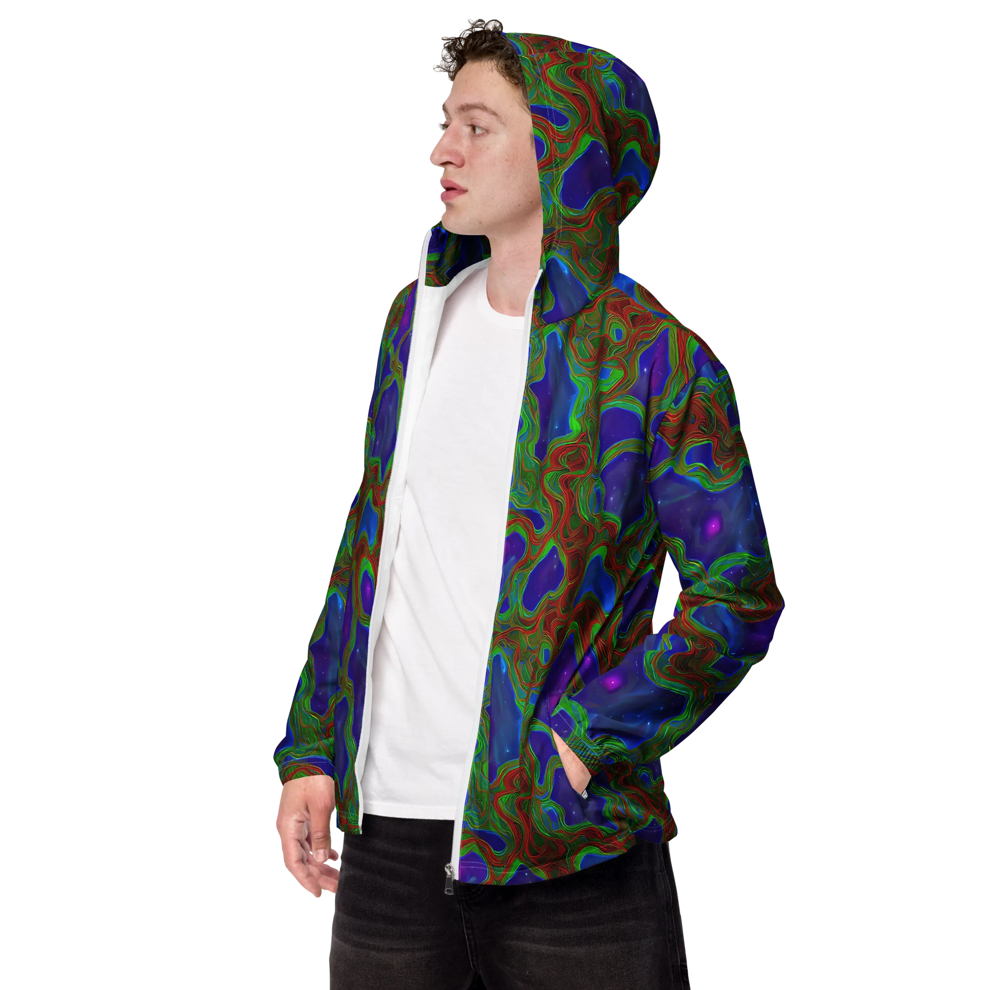 Astro Rapture on Men's Windbreaker — Left Front