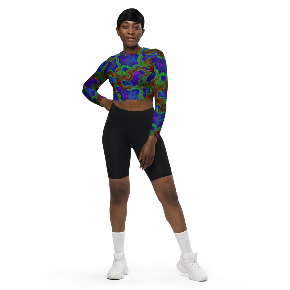 Astro Rapture on Long Sleeve Crop Top — Front