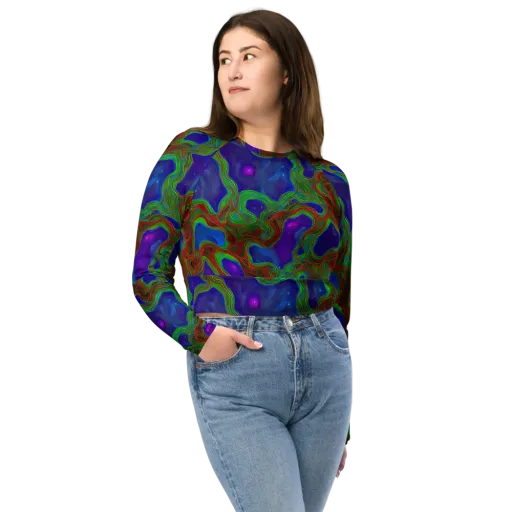 Astro Rapture on a Long Sleeve Crop Top