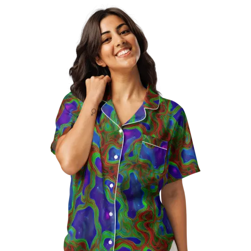 Astro Rapture on a Women's Short Sleeve Pajama Top