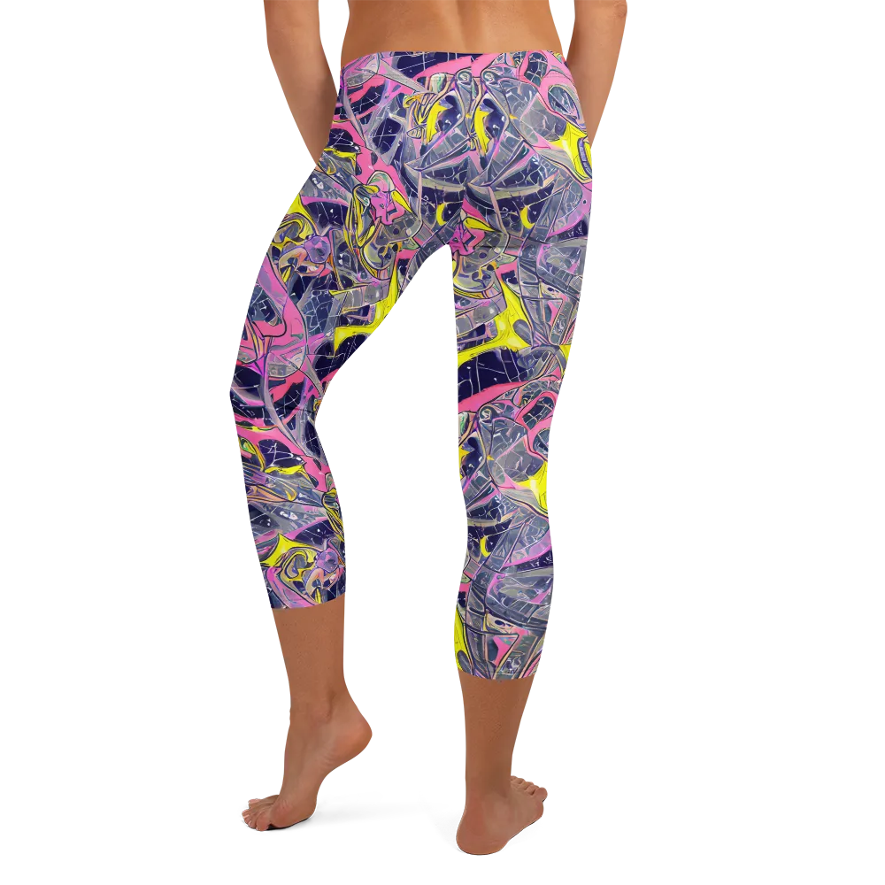 Synthetic Garden on Capri Leggings — Back