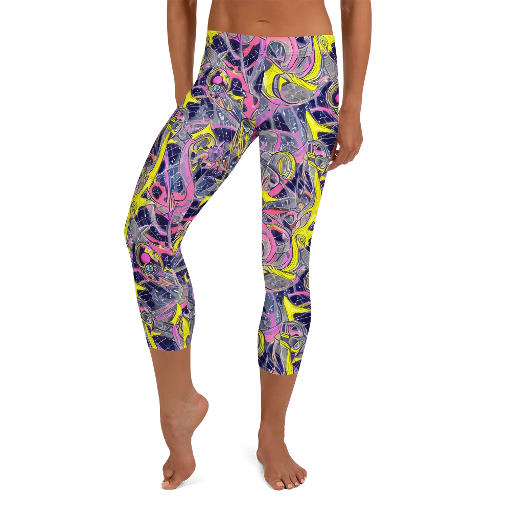 Synthetic Garden on Capri Leggings — Front