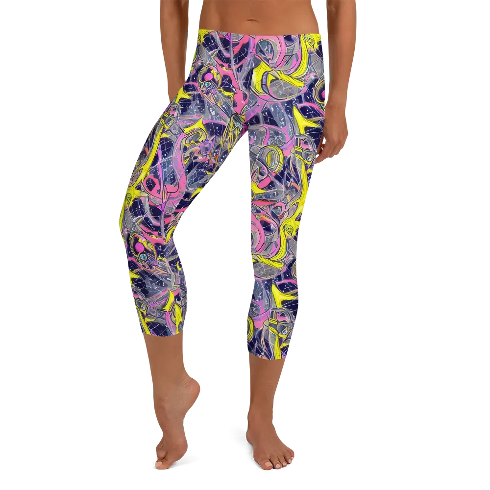 Synthetic Garden on Capri Leggings — Front
