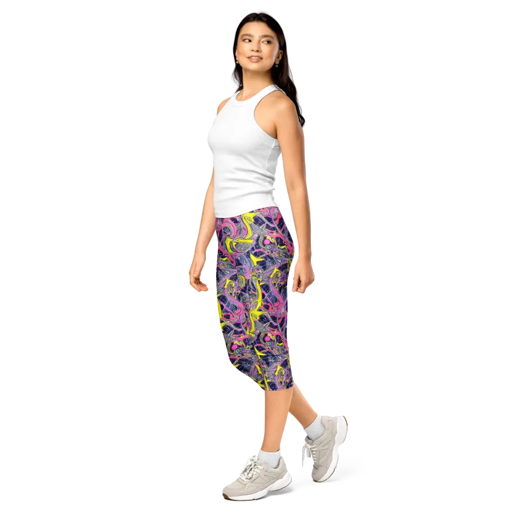Synthetic Garden on Capri Leggings — Left Front