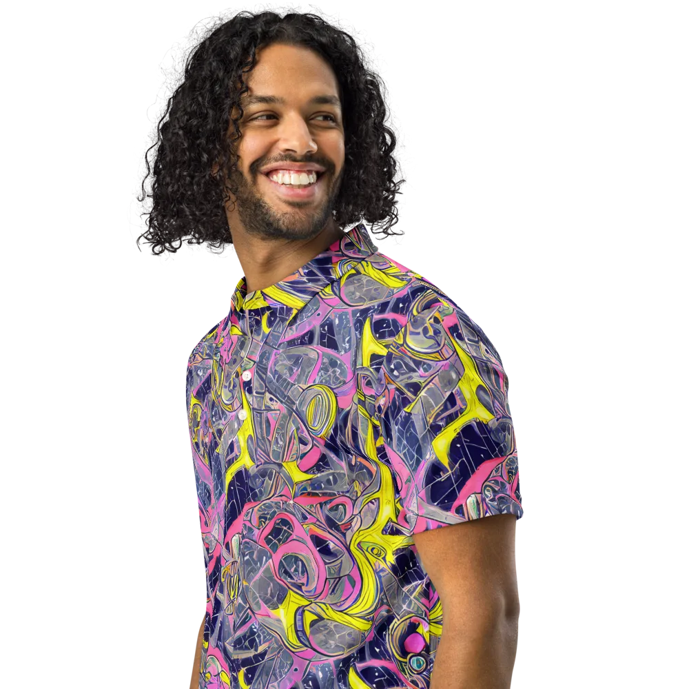 Synthetic Garden on Men's Slim Fit Polo Shirt — Left Front