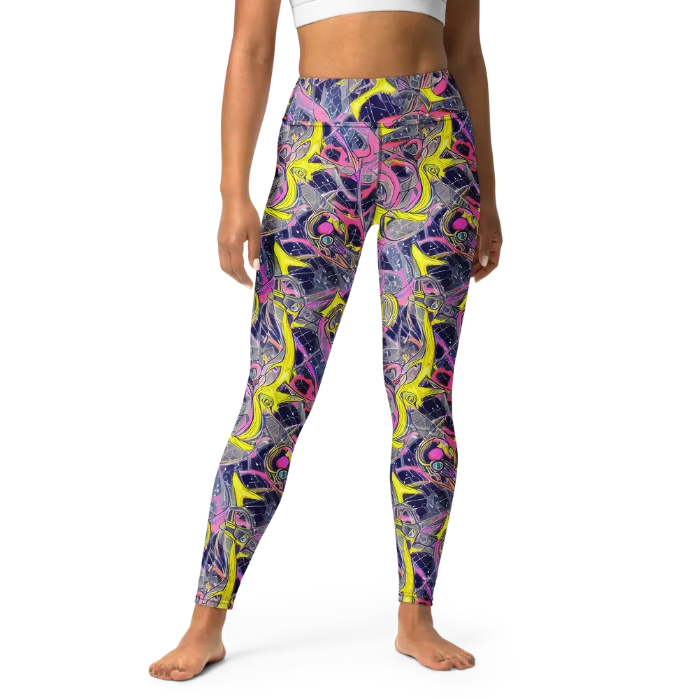 Synthetic Garden on Yoga Leggings — Front
